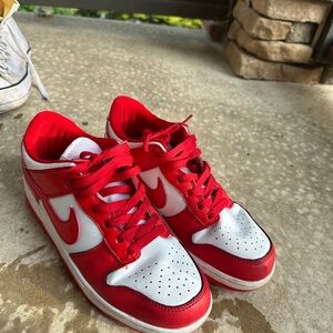 Nike Red and White Dunks